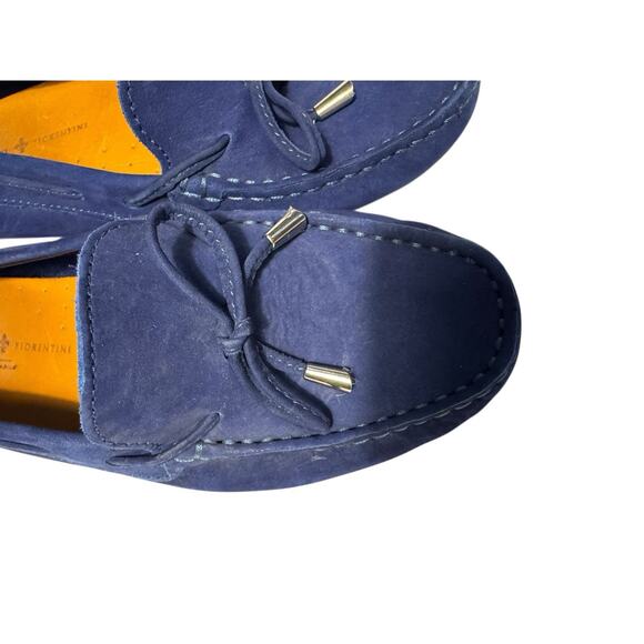 Mercanti Fiorentini Mens 7 B Blue Suede Leather Driving Loafers Slip On Italian - Picture 5 of 13